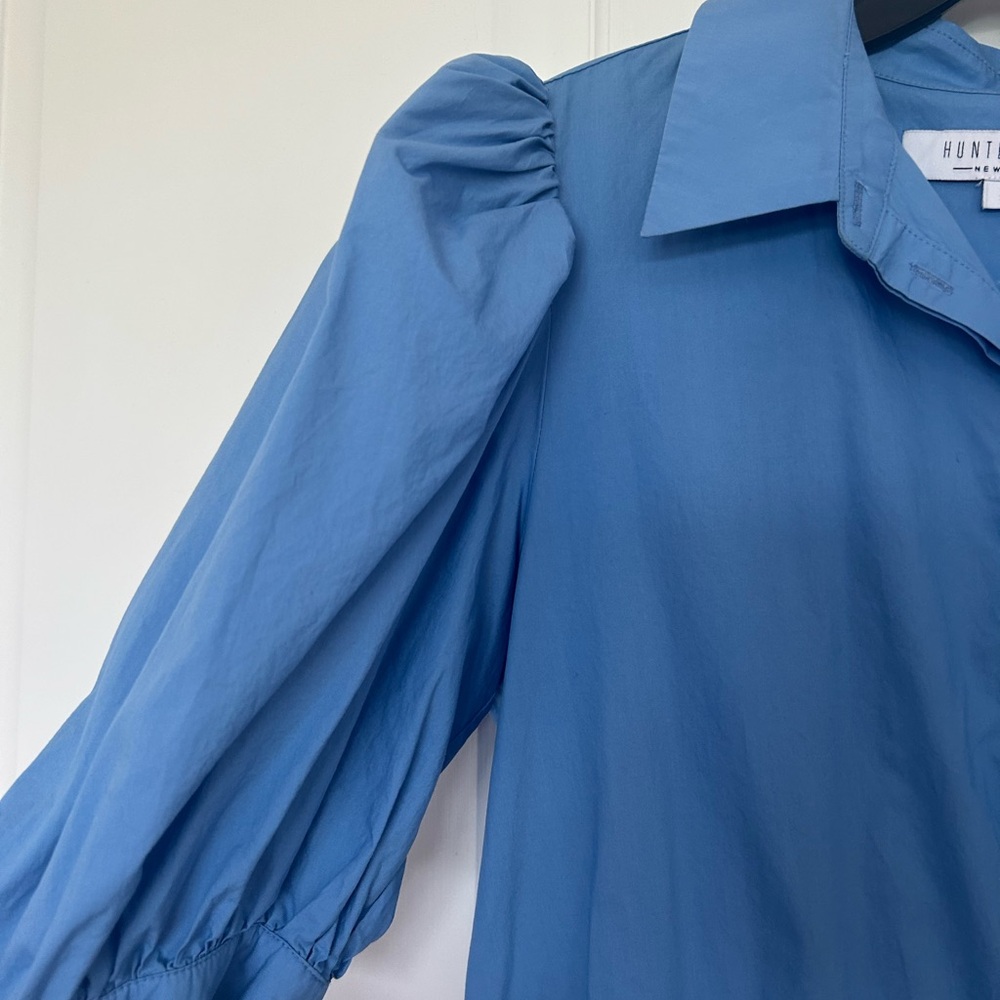 Hunter Bell Sky Blue Mini Dress with Puff Sleeves - Picture 6 of 7